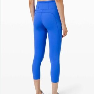 Vibrant Blue High-Waisted Leggings Fast and Free High-Rise Crop II Lululemon